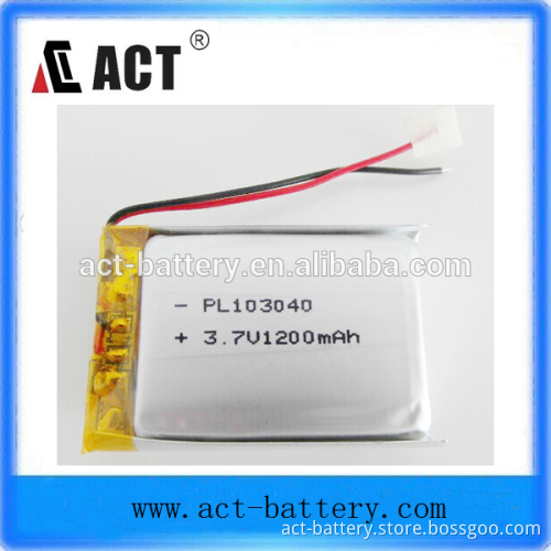 li-polymer battery 103040 3.7v 1200mah lipo battery
